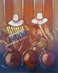 "Dos Peruanos", 40x50, Öl auf Leinwand