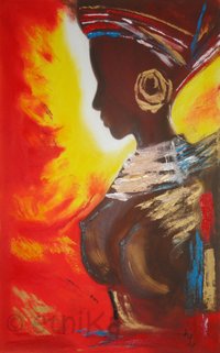 "Woman of Africa", 40x50, Öl auf Leinwand